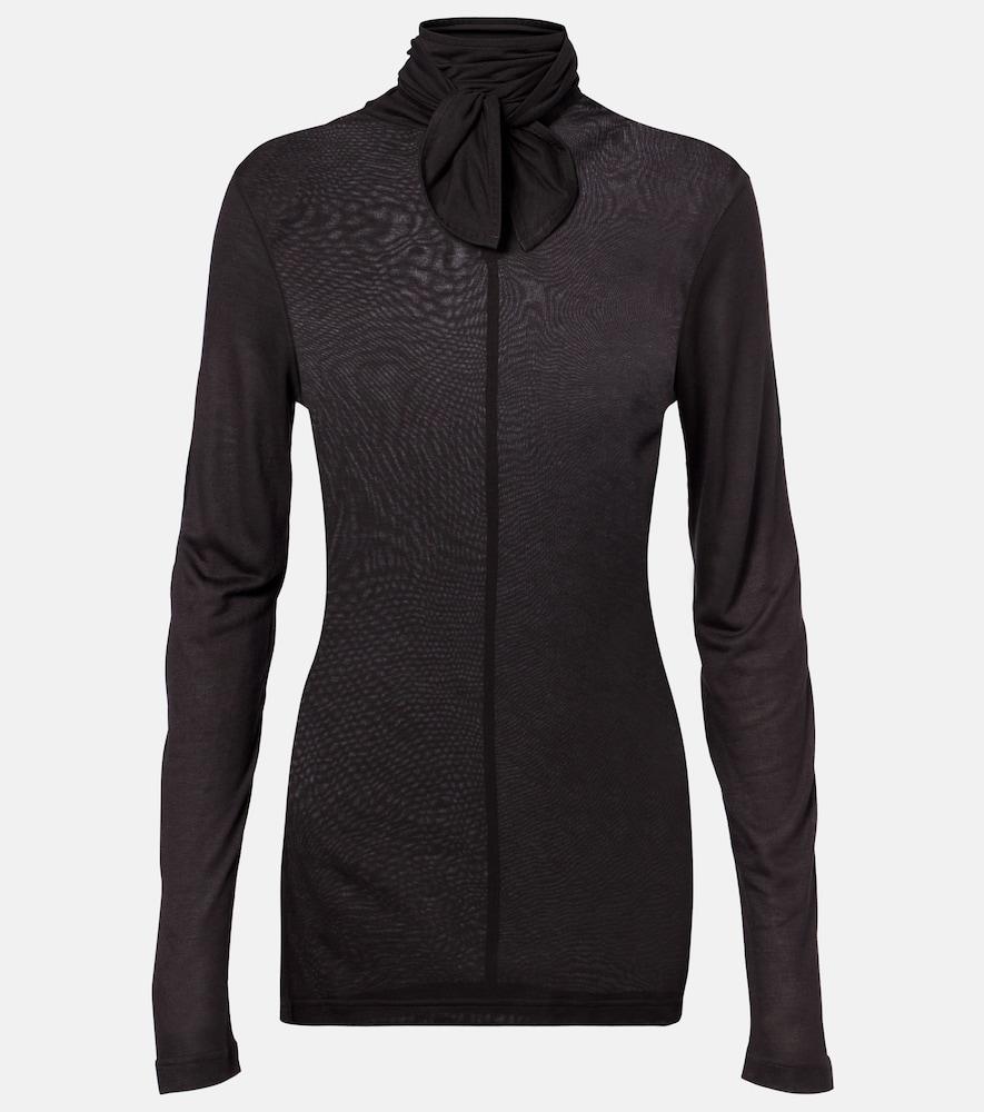 lemaire tie-neck jersey top