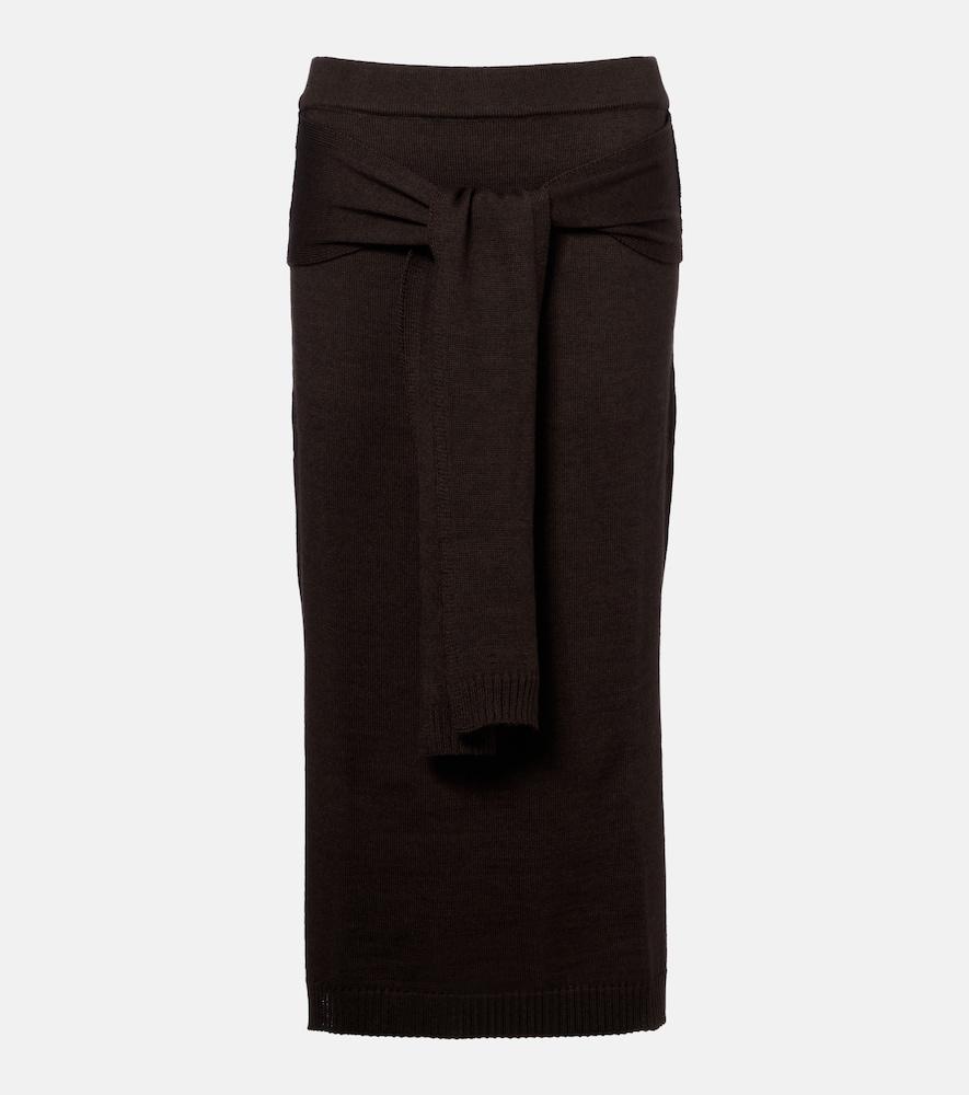 lemaire trompe l'ail wool-blend midi skirt