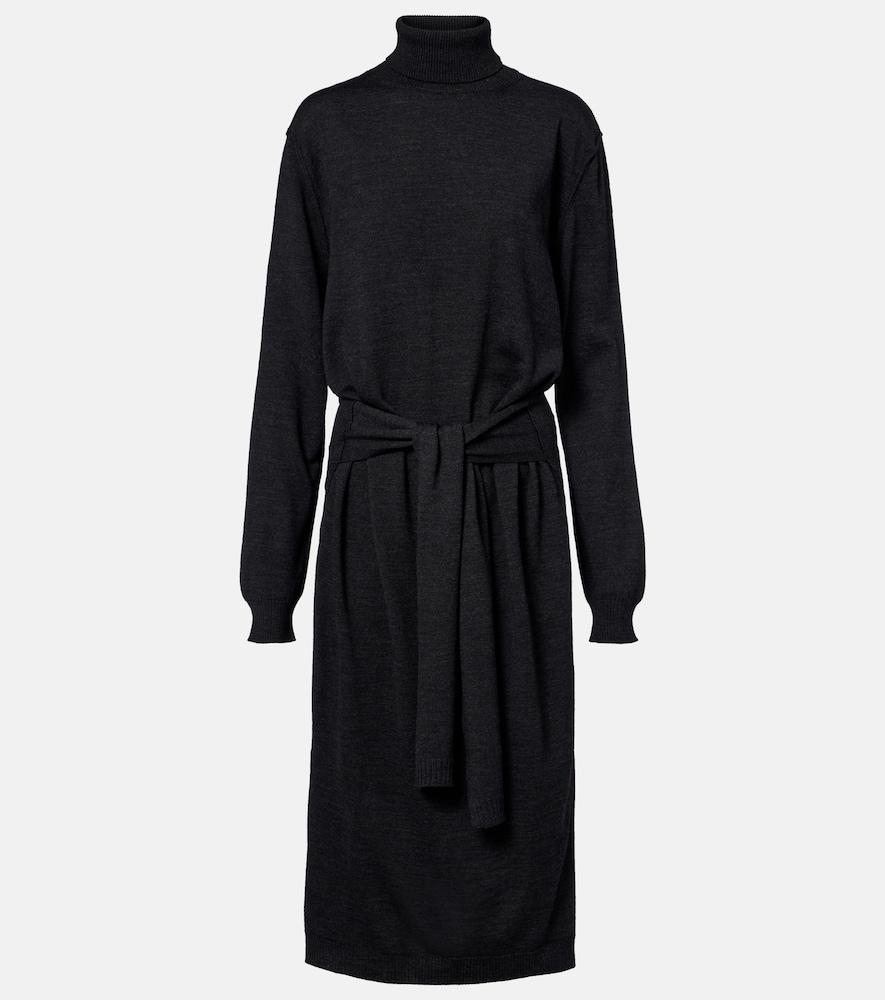 lemaire turtleneck wool-blend midi dress