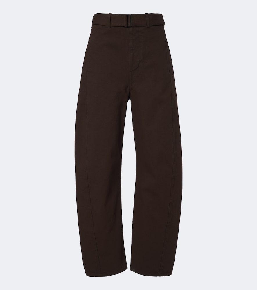 lemaire twisted belted barrel-leg jeans