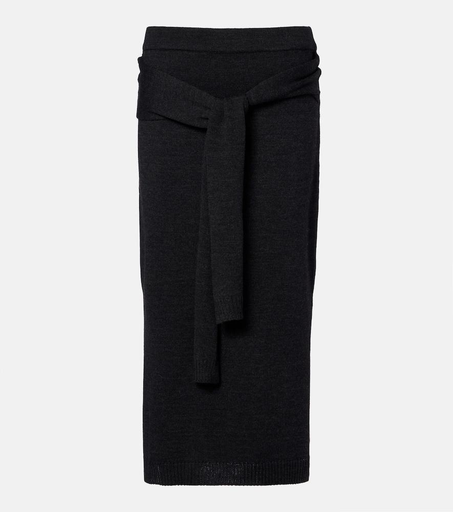 lemaire wool-blend midi skirt