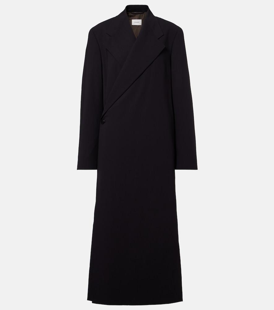 lemaire wool crêpe wrap coat