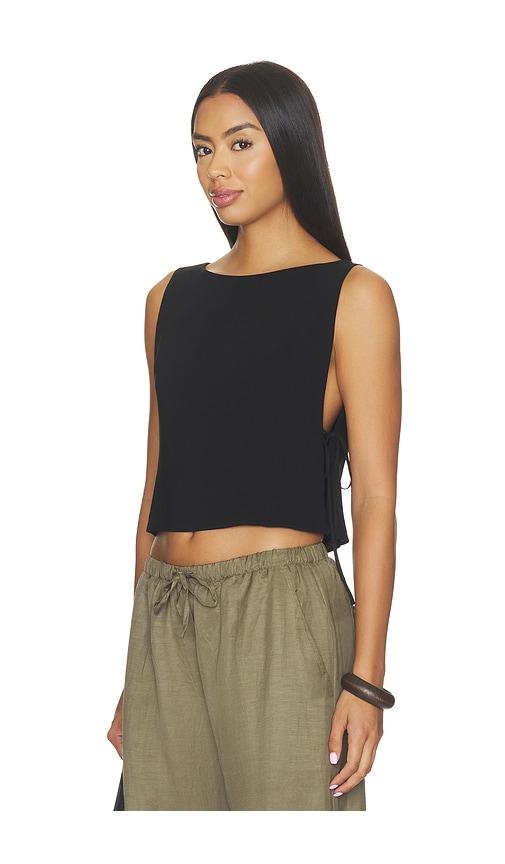 leset ari boatneck tie top in black. - size m (also in xs, s)