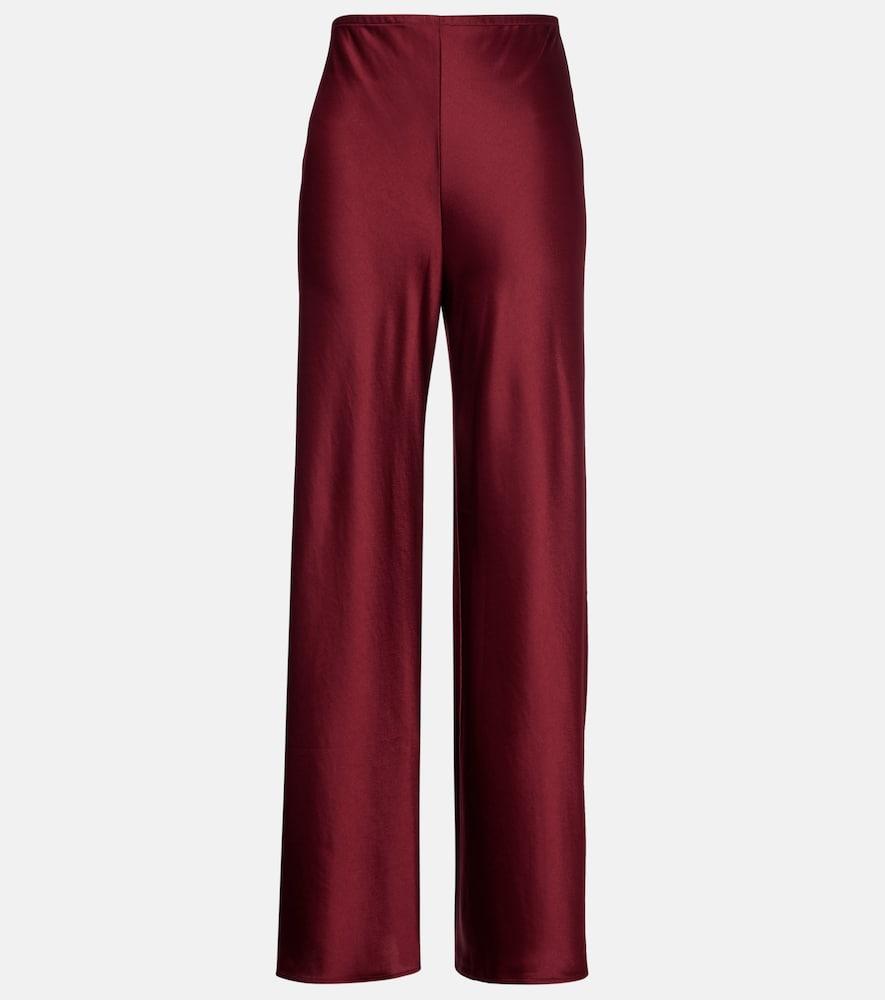 leset barb high-rise satin wide-leg pants