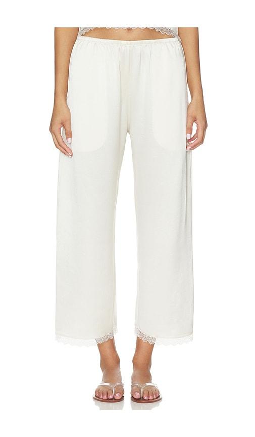 leset barb lace crop pant in cream. - size m (also in s)