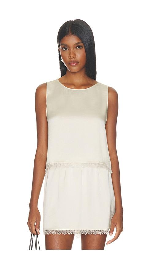 leset barb lace crop sleeveless crew in cream. - size m (also in xl)