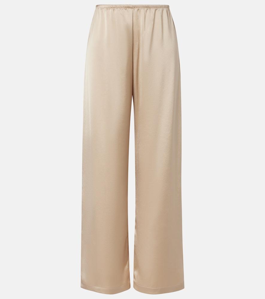 leset barb mid-rise satin wide-leg pants