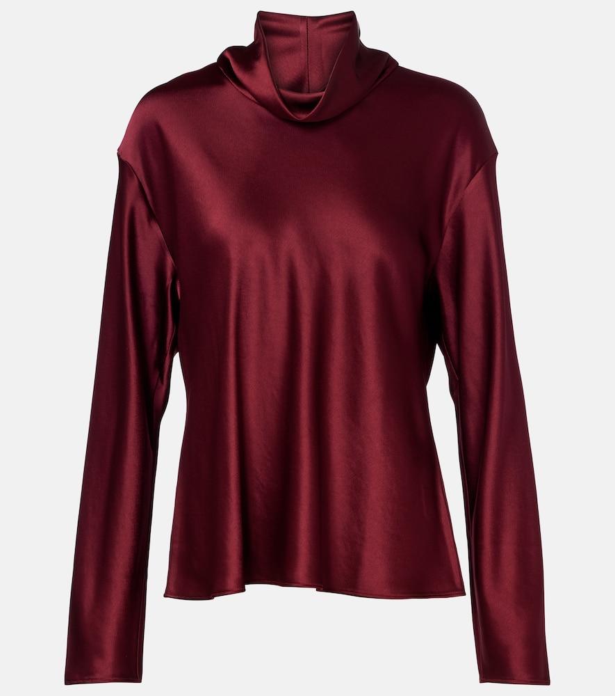 leset barb satin turtleneck top