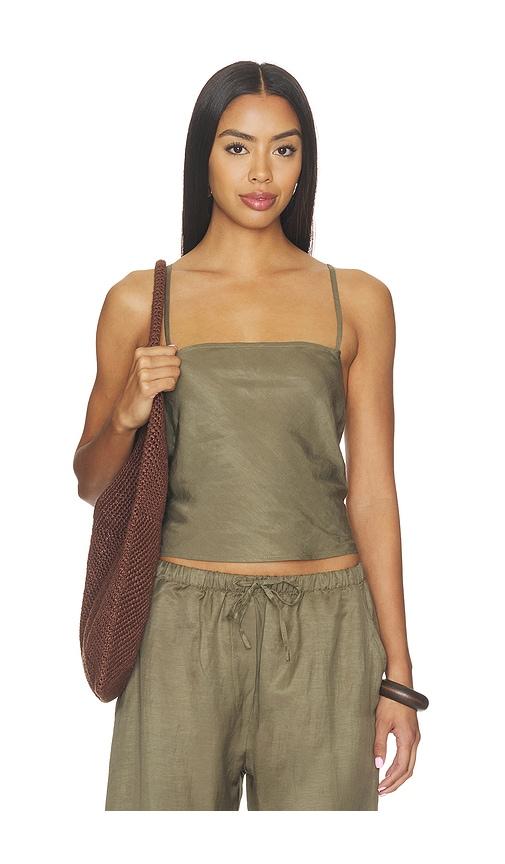 leset daniel square neck tank in taupe. - size m (also in s, xl)