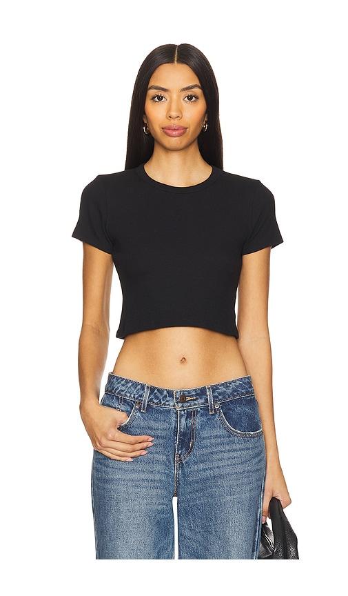 leset kelly crop slim fit tee in black. - size l (also in s, xs, m, xl)