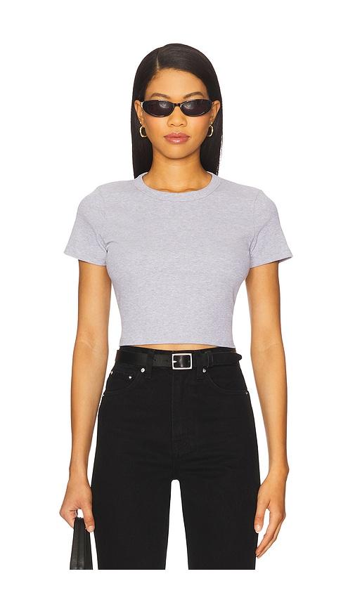 leset kelly crop slim fit tee in grey. - size m (also in xl)