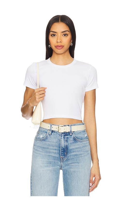 leset kelly crop slim fit tee in white. - size l (also in m, s, xl)