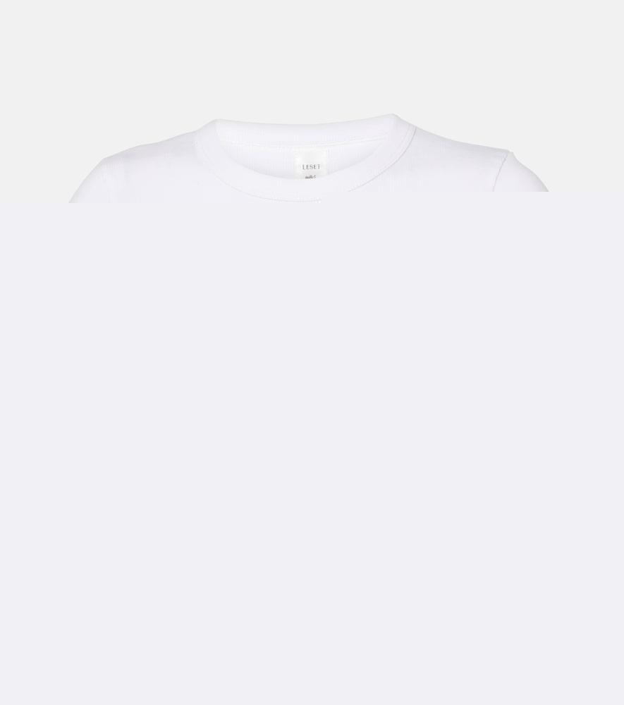leset kelly cropped cotton jersey t-shirt
