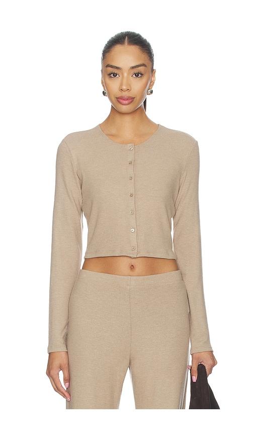 leset lauren crop cardigan ii in nude. - size l (also in xs, s, xl)