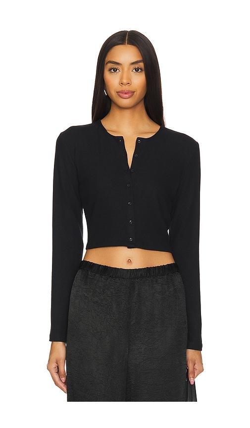 leset lauren crop cardigan in black. - size l (also in s, m)
