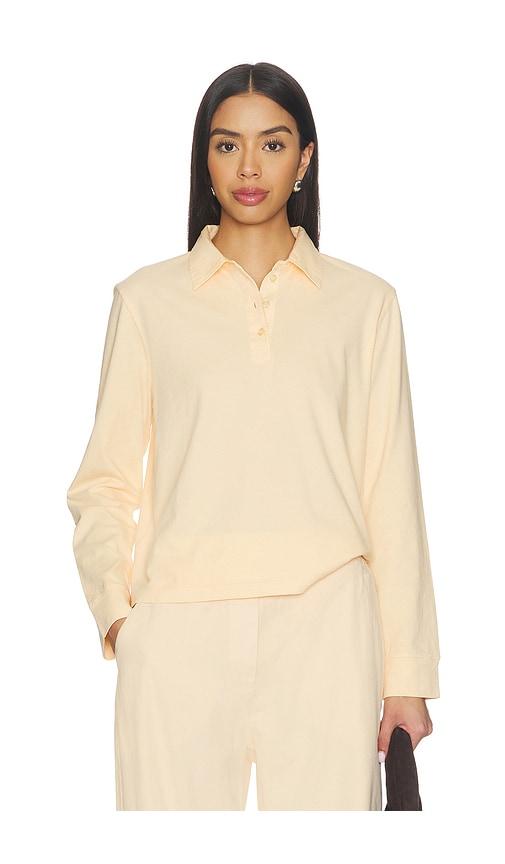 leset margo long sleeve polo in lemon. - size m (also in s)