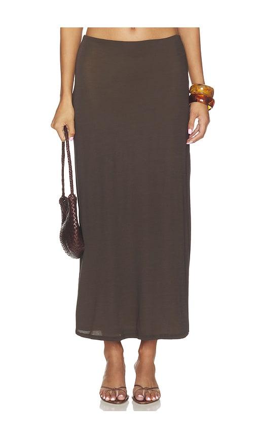 leset milo midi skirt in brown. - size l (also in xs, s, m)
