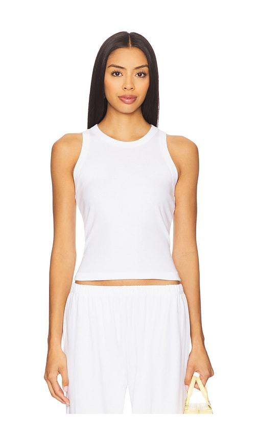 leset nando high neck tank top in white. - size l (also in m)