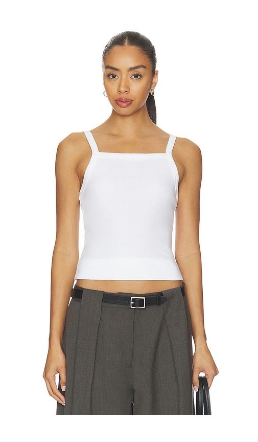 leset nando square neck tank in white. - size l (also in xl)