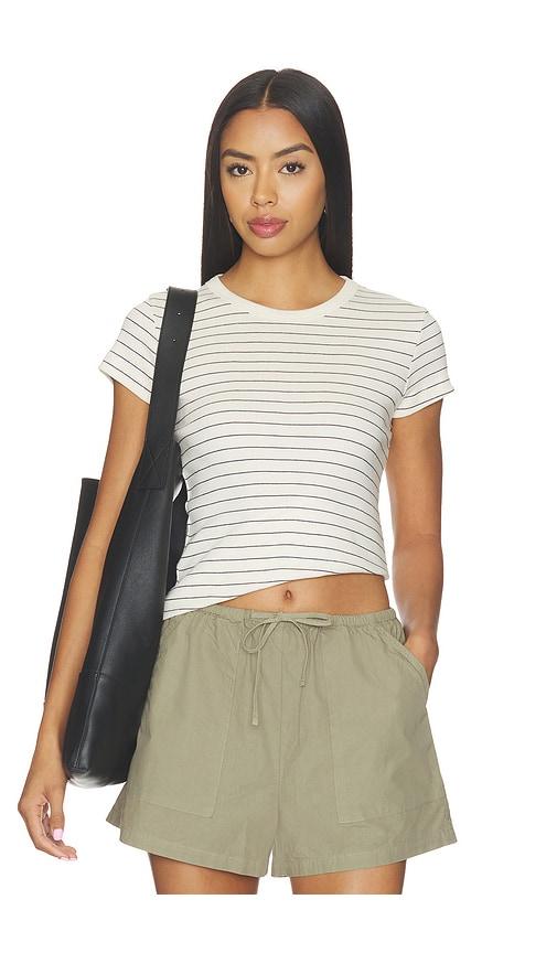 leset nando stripe slim fit tee in white. - size l (also in m, s, xs)