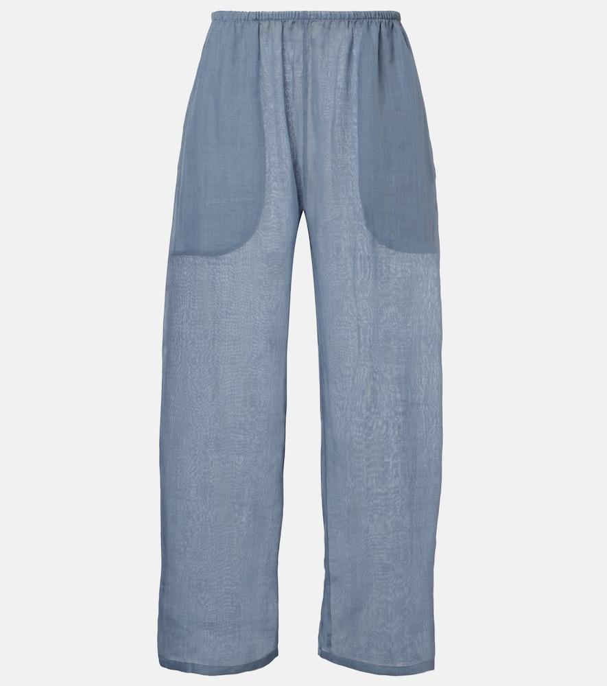 leset niko cropped wide-leg ramie pants