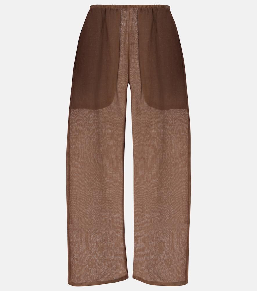 leset niko ramie cropped barrel-leg pants