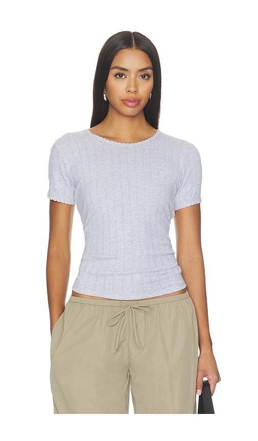leset pointelle slim fit tee in grey. - size m (also in s, xs)
