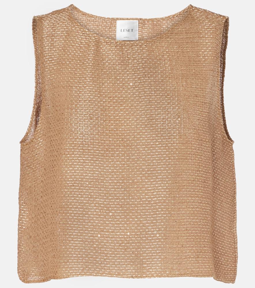 leset stella sequined crop top