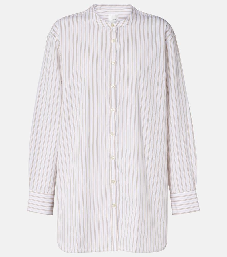 leset yoshi striped cotton-blend shirt