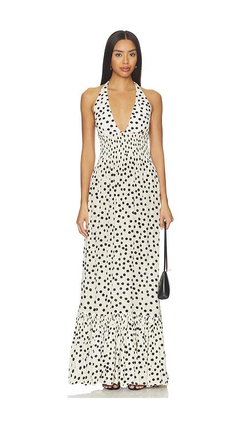 leslie amon ari halter maxi dress in white. - size l (also in xs, s, m, xl)