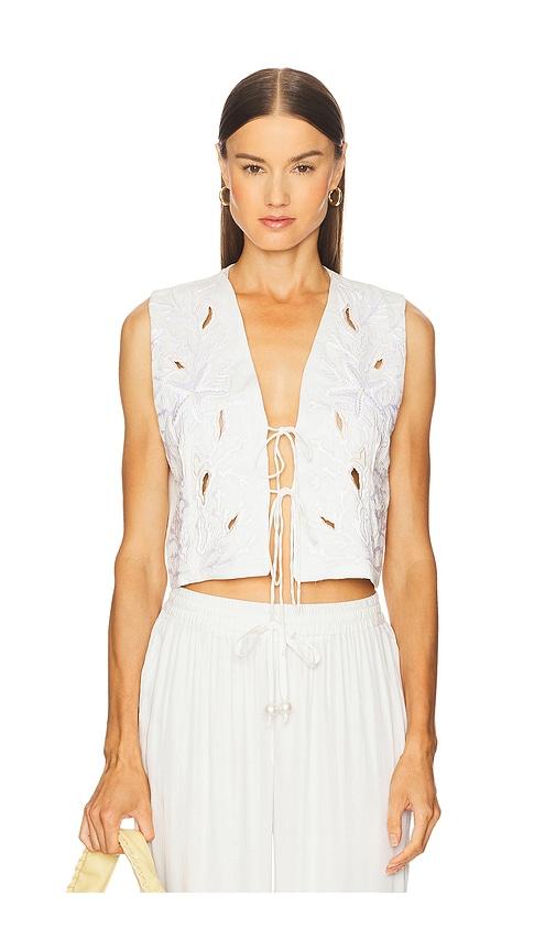 leslie amon coral reef vest in ivory. - size l (also in m, s)