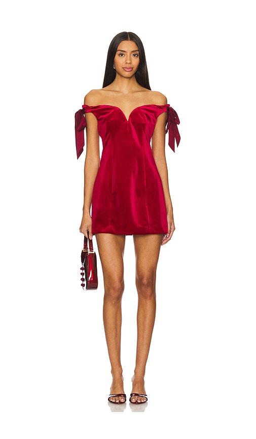 leslie amon je t'aime mini dress in burgundy. - size m (also in s)