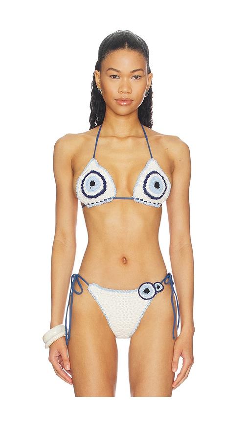 leslie amon karma bikini top in white. - size s (also in xs)