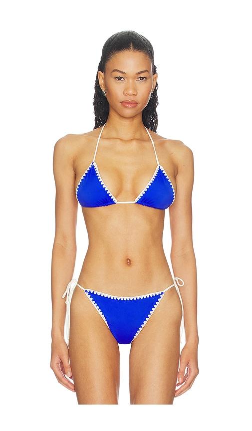 leslie amon lucy bikini top in blue. - size m (also in s, xs, xl)