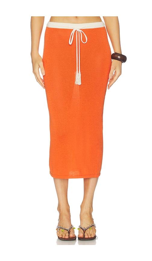 leslie amon noelle skirt orange in orange. - size l (also in xs, s, m, xl)