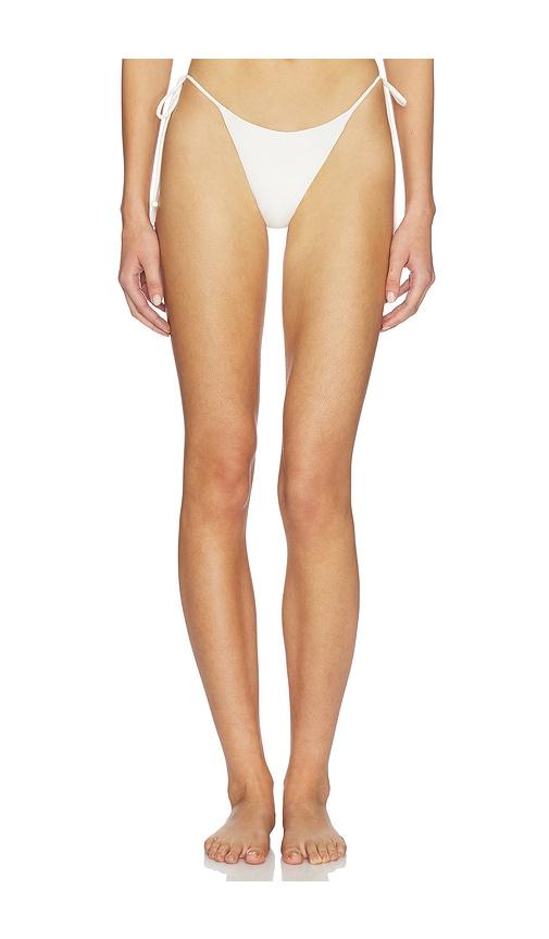 leslie amon pearl white bikini botton in white. - size l (also in s, xl)