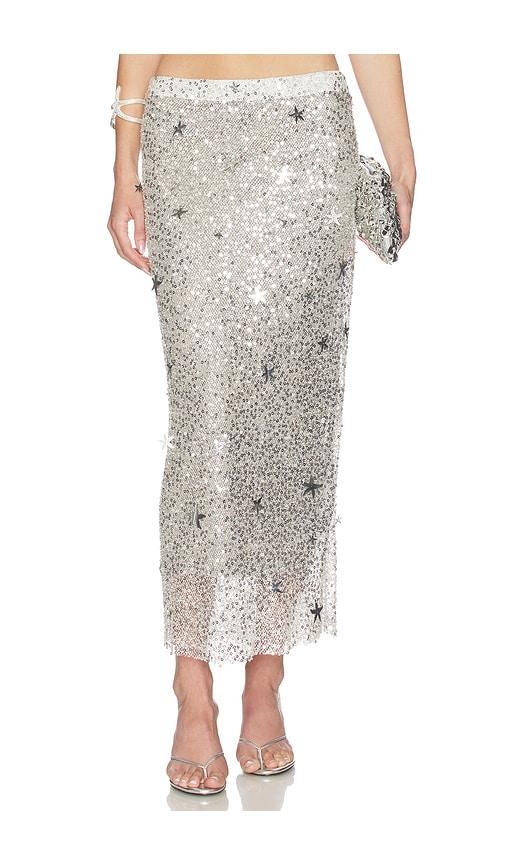 leslie amon rena skirt in grey. - size m (also in s)