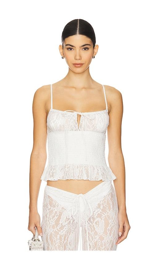 leslie amon slip top in white. - size l (also in m, xl)