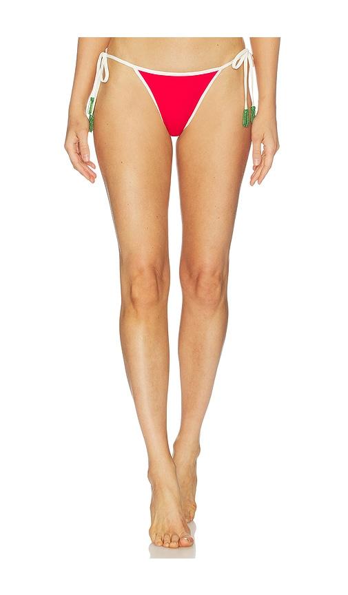 leslie amon watermelon slice bikini bottom in red. - size l (also in m, s)