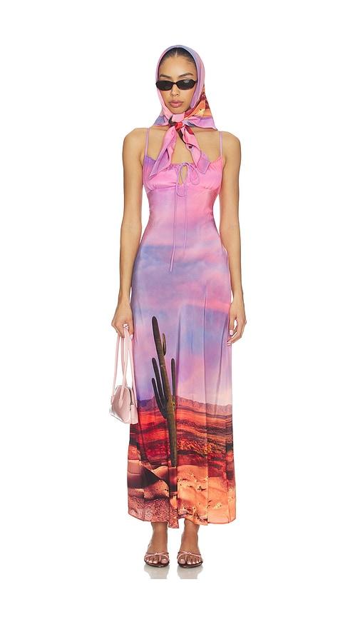 leslie amon x revolve timeless palm spring dress with head scarf in pink. - size l (also in s, xs, m)