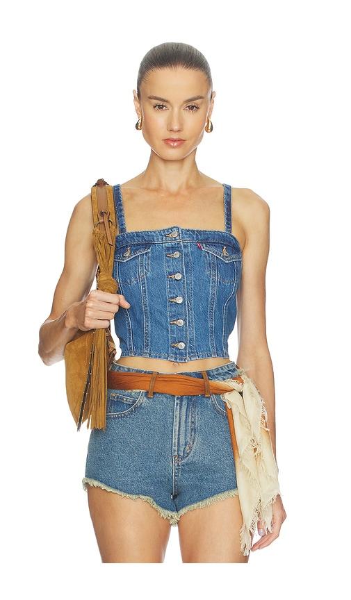 levi's denim tube top in blue. - size m (also in s)