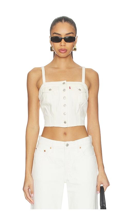 levi's denim tube top in white. - size s (also in xs, xl)