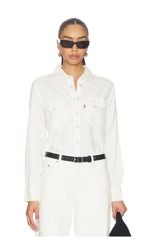 levi's iconic western shirt in white. - size l (also in s, xs, m)