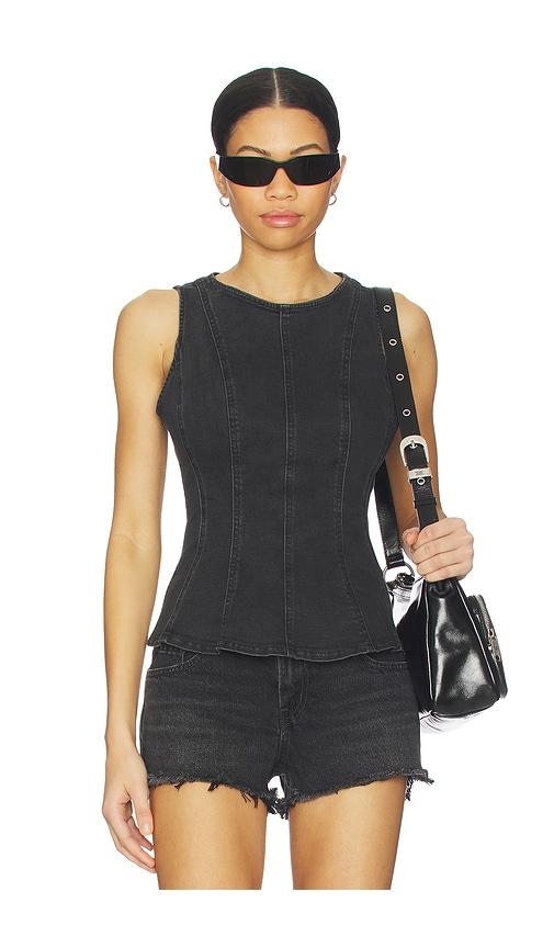 levi's leighton peplum top in black. - size l (also in s, xs)