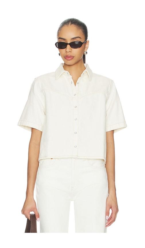 levi's logan short sleeve denim shirt in white. - size l (also in m, s, xl, xs)