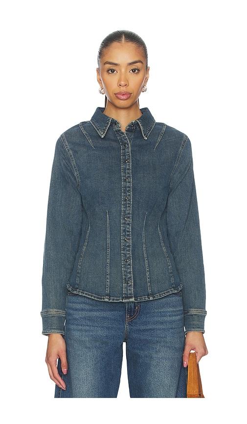 levi's long sleeve shaped shirt in blue. - size m (also in s)