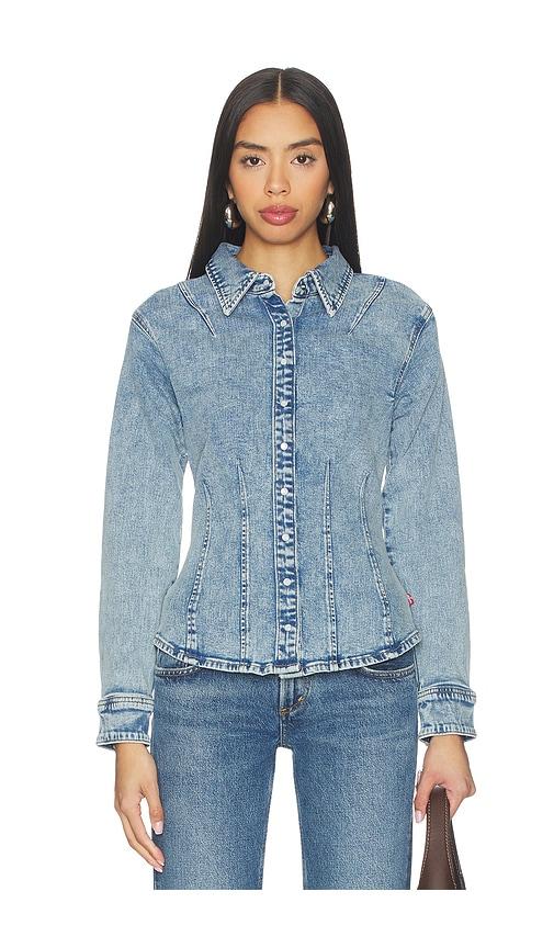 levi's long sleeve shaped shirt in blue. - size s (also in xs)