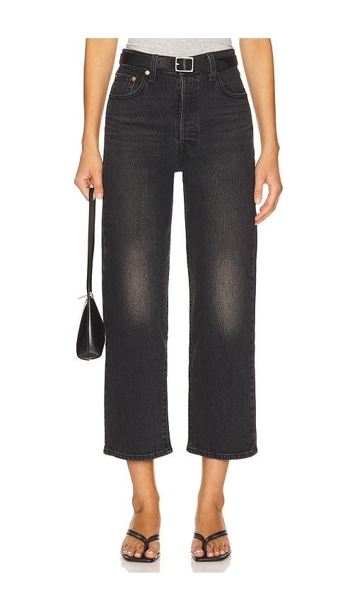 levi's ribcage straight ankle jeans in black. - size 24 (also in 25, 26, 27, 28, 29, 30, 31)