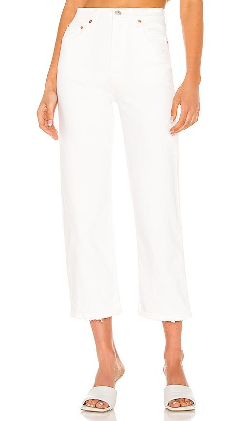 levi's ribcage straight ankle jeans in white. - size 24 (also in 25, 26, 27, 28, 29, 30, 31, 32)