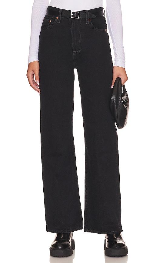 levi's ribcage wide jeans in black. - size 24 (also in 25, 26, 27, 29, 30, 31, 32)